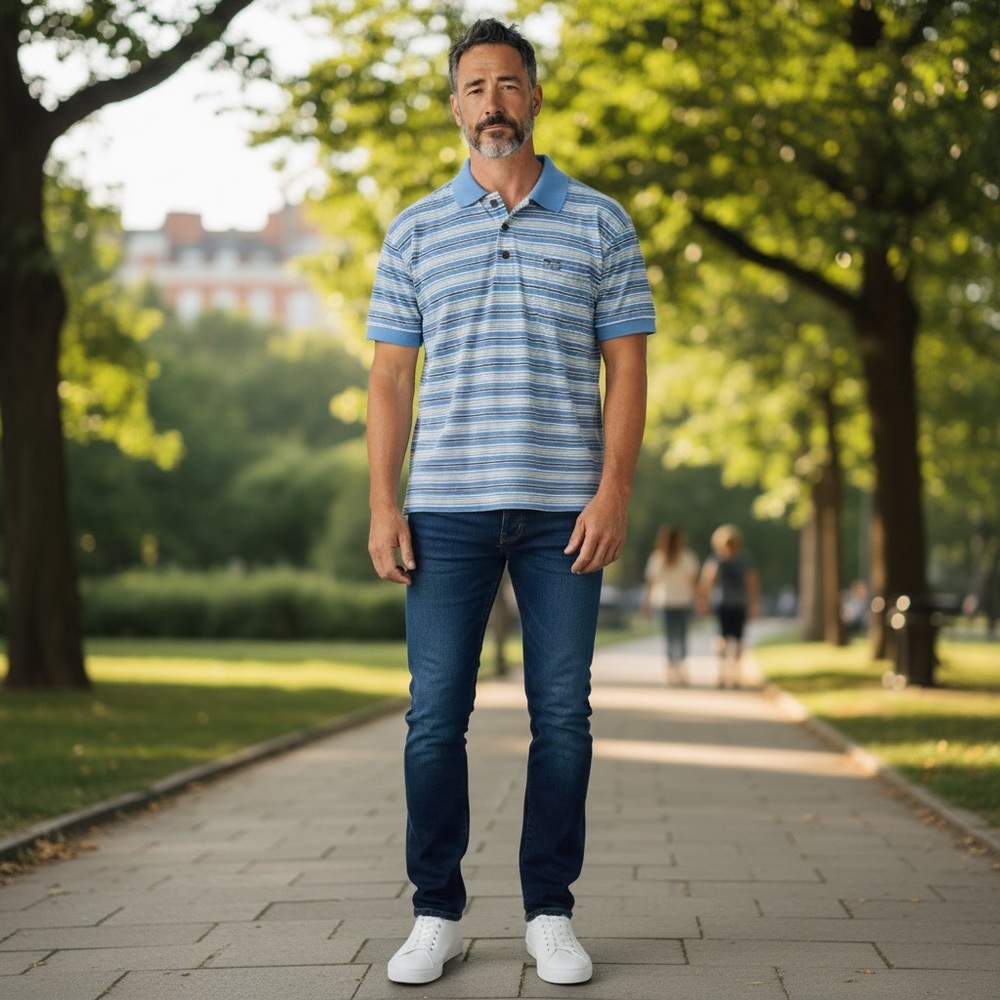 Patagonia Men's Blue Stripped Polo